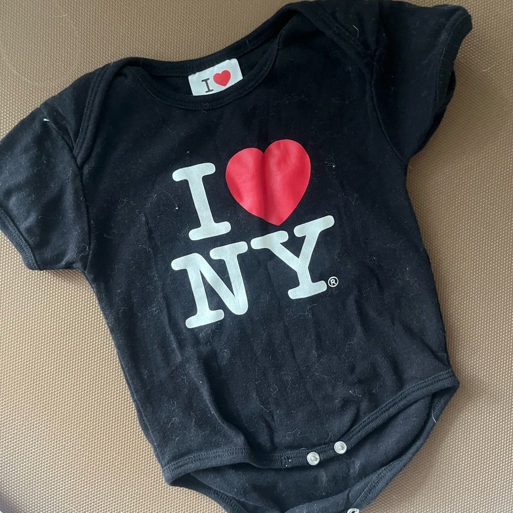 I Love NY Black and Red Kids One Piece